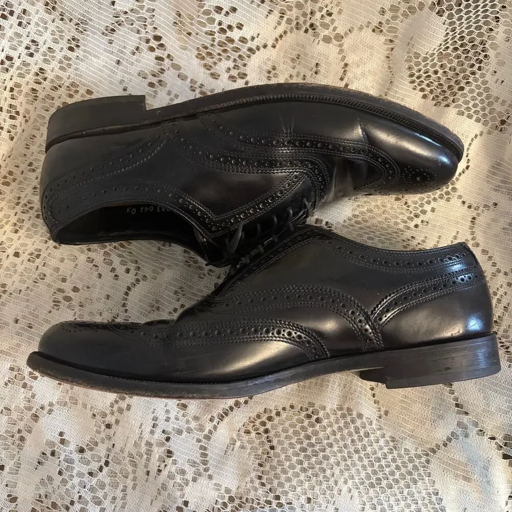 Florsheim Lexington Men's US 9 D Black Oxford Wingtip Shoes